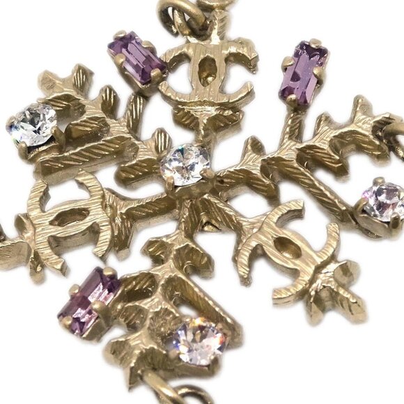 Chanel Chain Bracelet Gold Rhinestone 05A 194923 - Picture 4 of 4